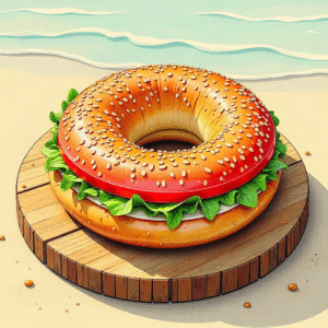 Beach Caprese Bagel